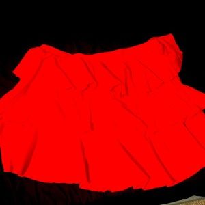 A mini flair red skirt